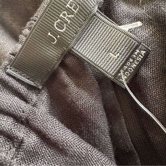 NWT J.Crew 100% linen black maxi halter minimalist dress size large NEW - Picture 4 of 6